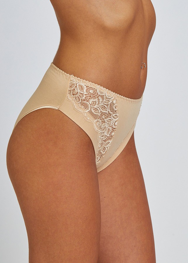 High leg cotton with lace תחתון כותנה בשילוב תחרה (Panties)