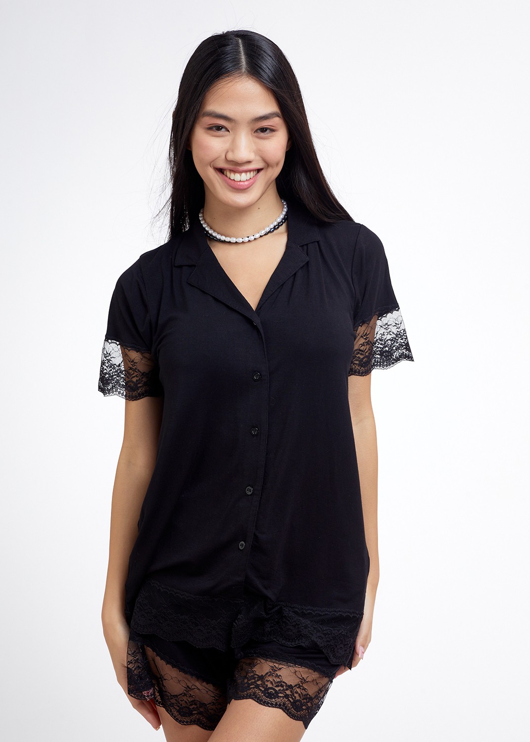 סט כפתורים תחרה במבוק EAV (Pajamas)