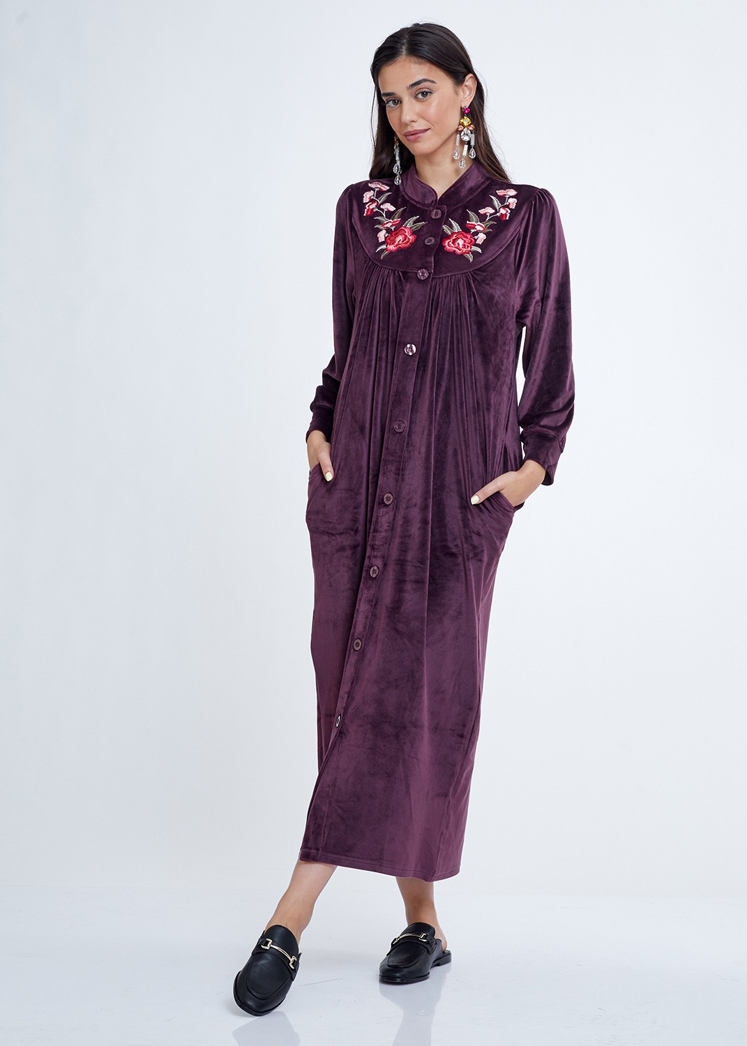 כותונת קטיפה מכופתרת (Pajamas)