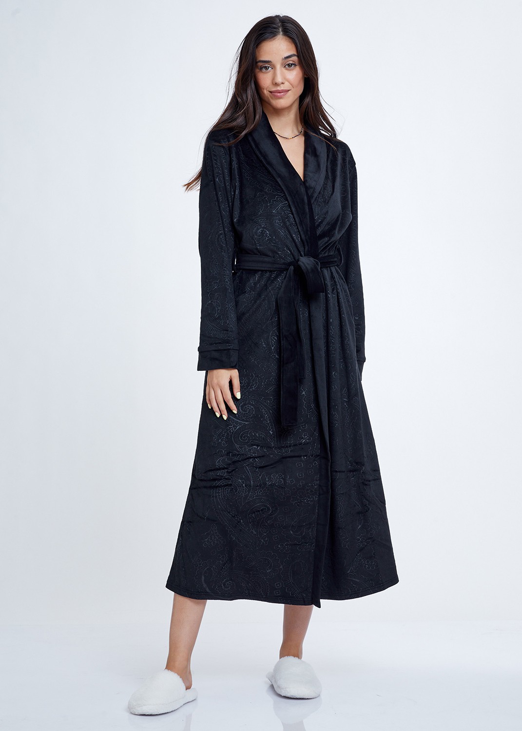 חלוק קטיפה Embossed Velvet Robe (Pajamas)