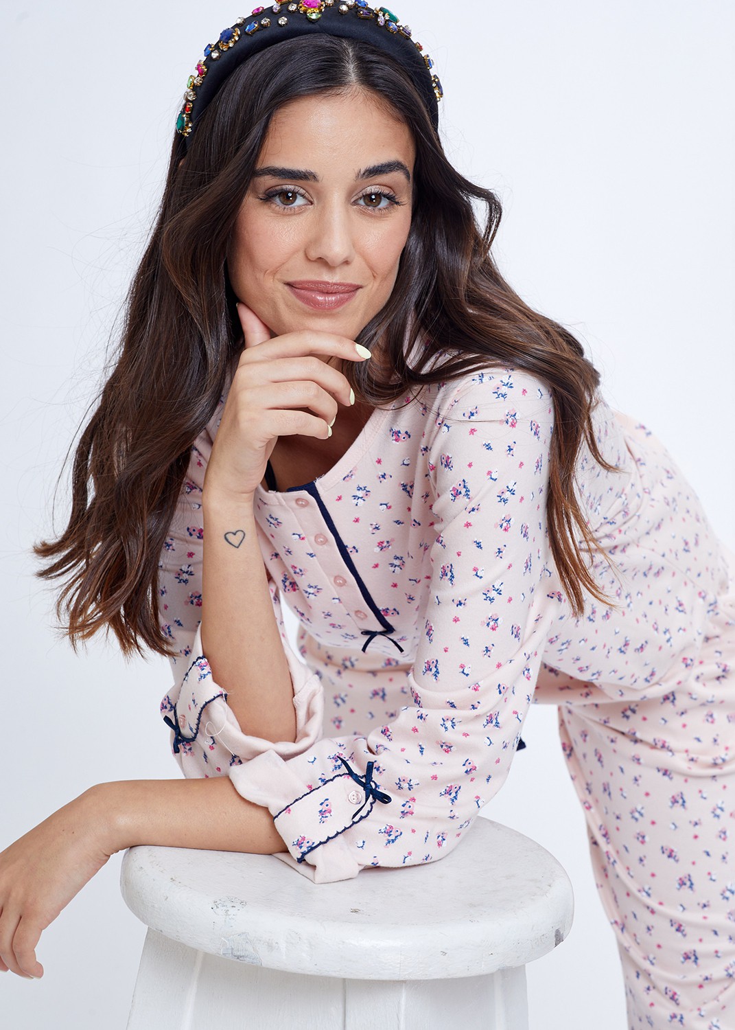 סט פיג'מה בהדפס פרחים 100% כותנה (Pajamas)