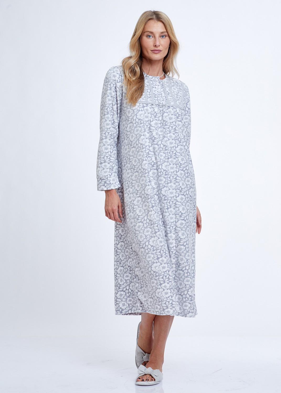 כותונת מיקרו פליז בהדפס פרחים (Pajamas)
