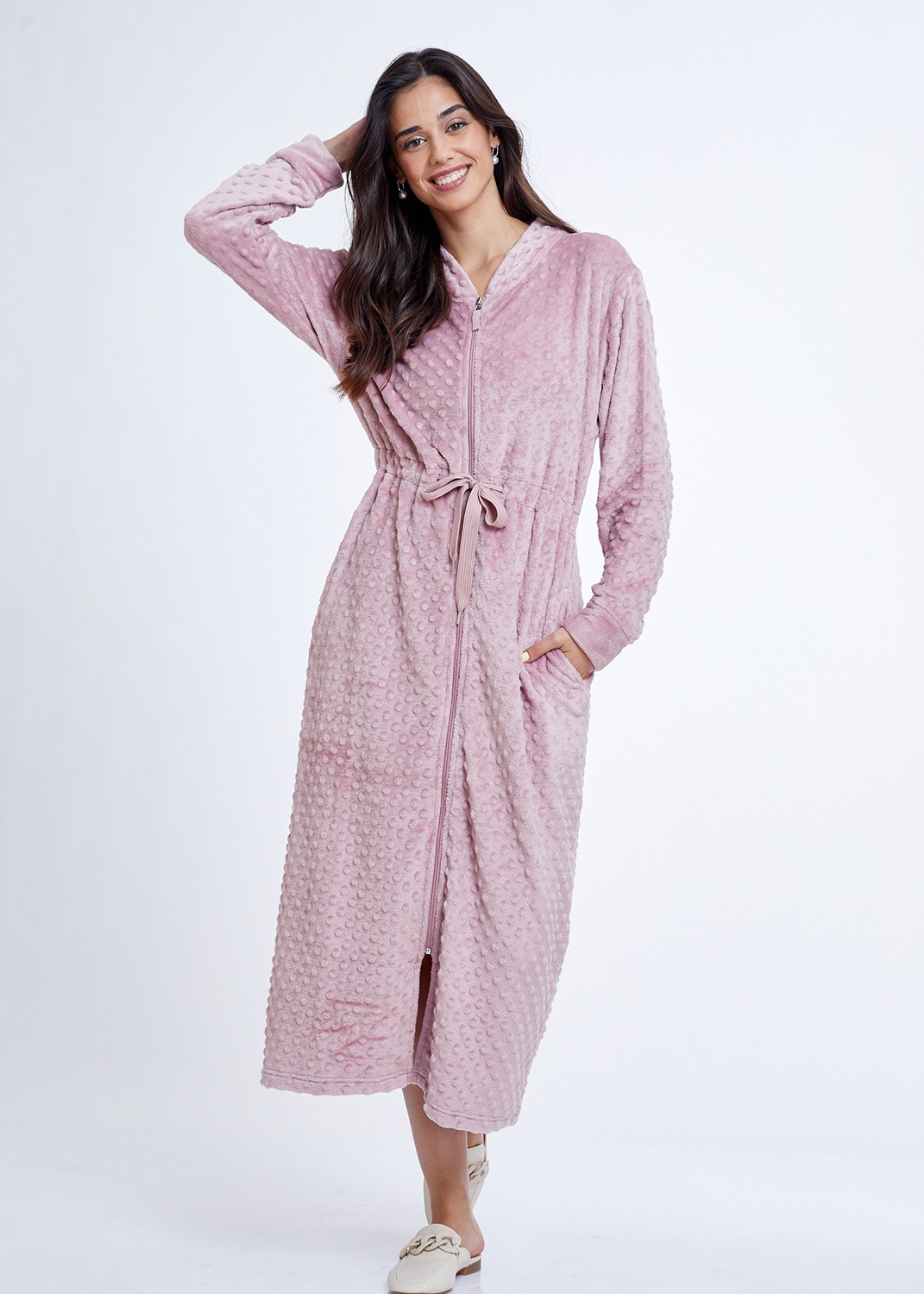 חלוק בית Dots Zipper Fluffy (Pajamas)