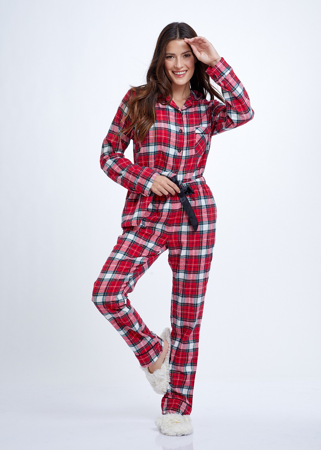 סט פיג'מה 100% כותנה Checks Woven (Pajamas)