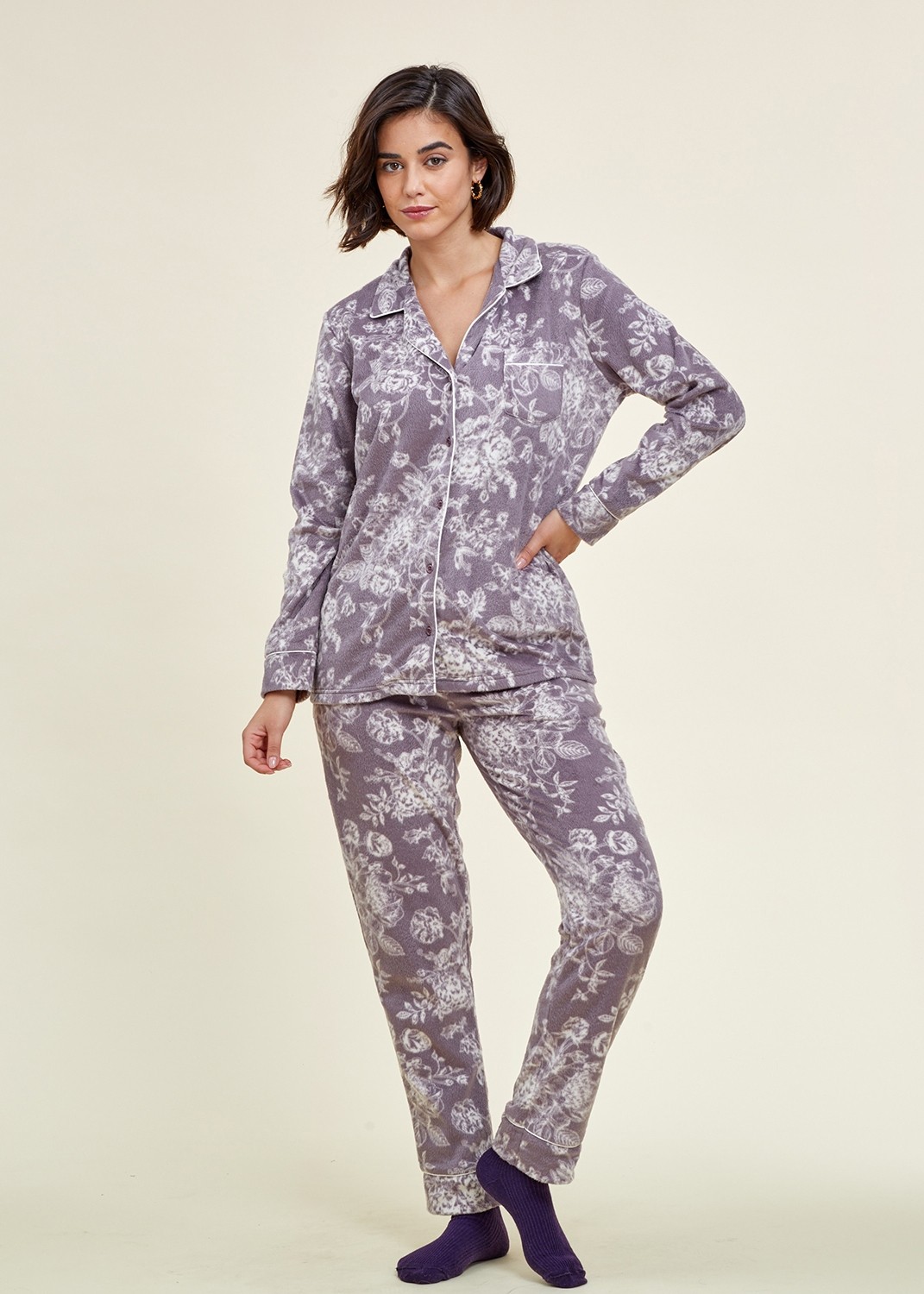 פיג`מה מכופתרת מינק (Pajamas)