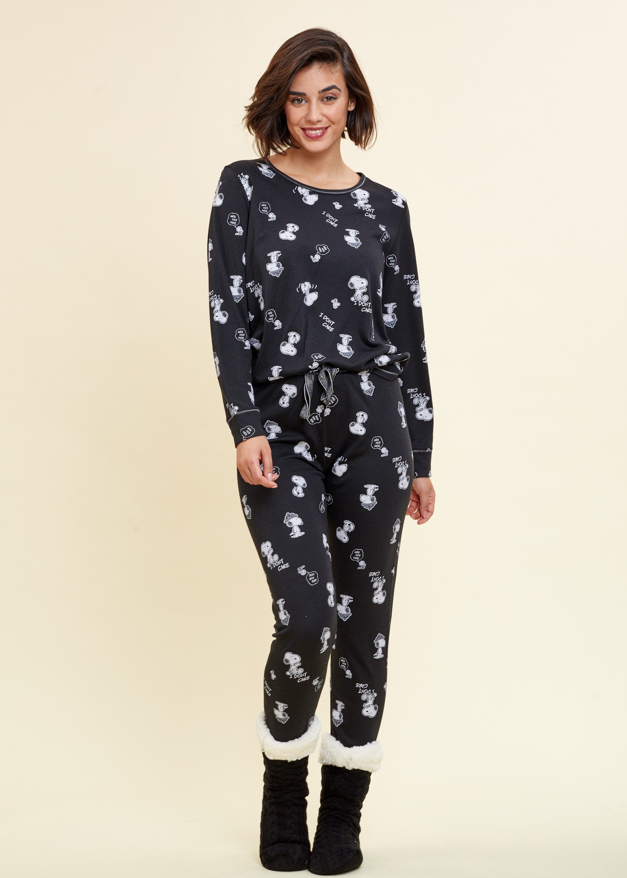פיג`מה סנופי לא איכפת לי אינטרלוק (Pajamas)