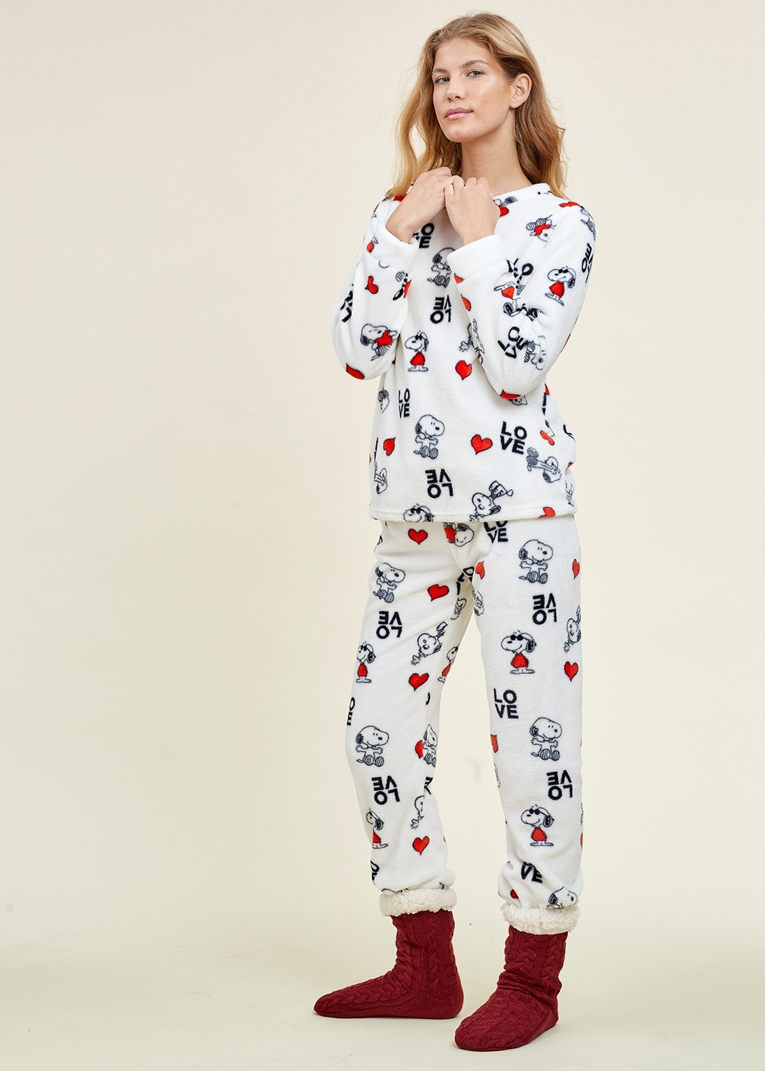 פיג`מה סנופי לבבות פלאפי (Pajamas)