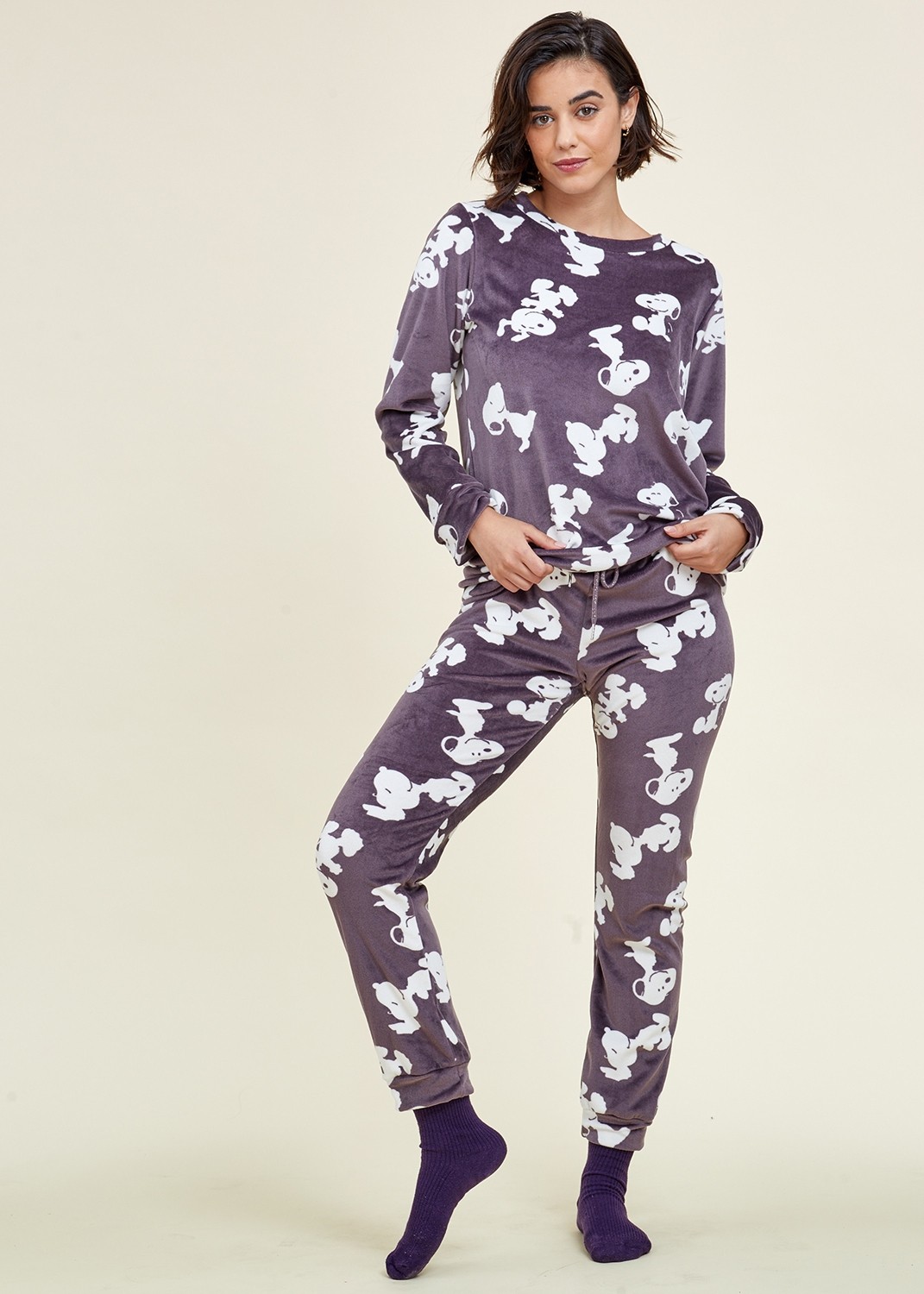 פיג`מה סנופי קטיפה (Pajamas)