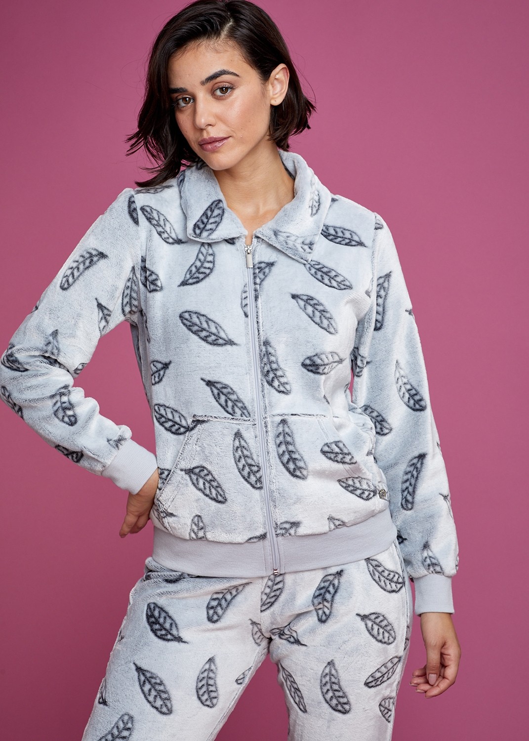 סט פלאפי פרחים עם רוכסן (Pajamas)