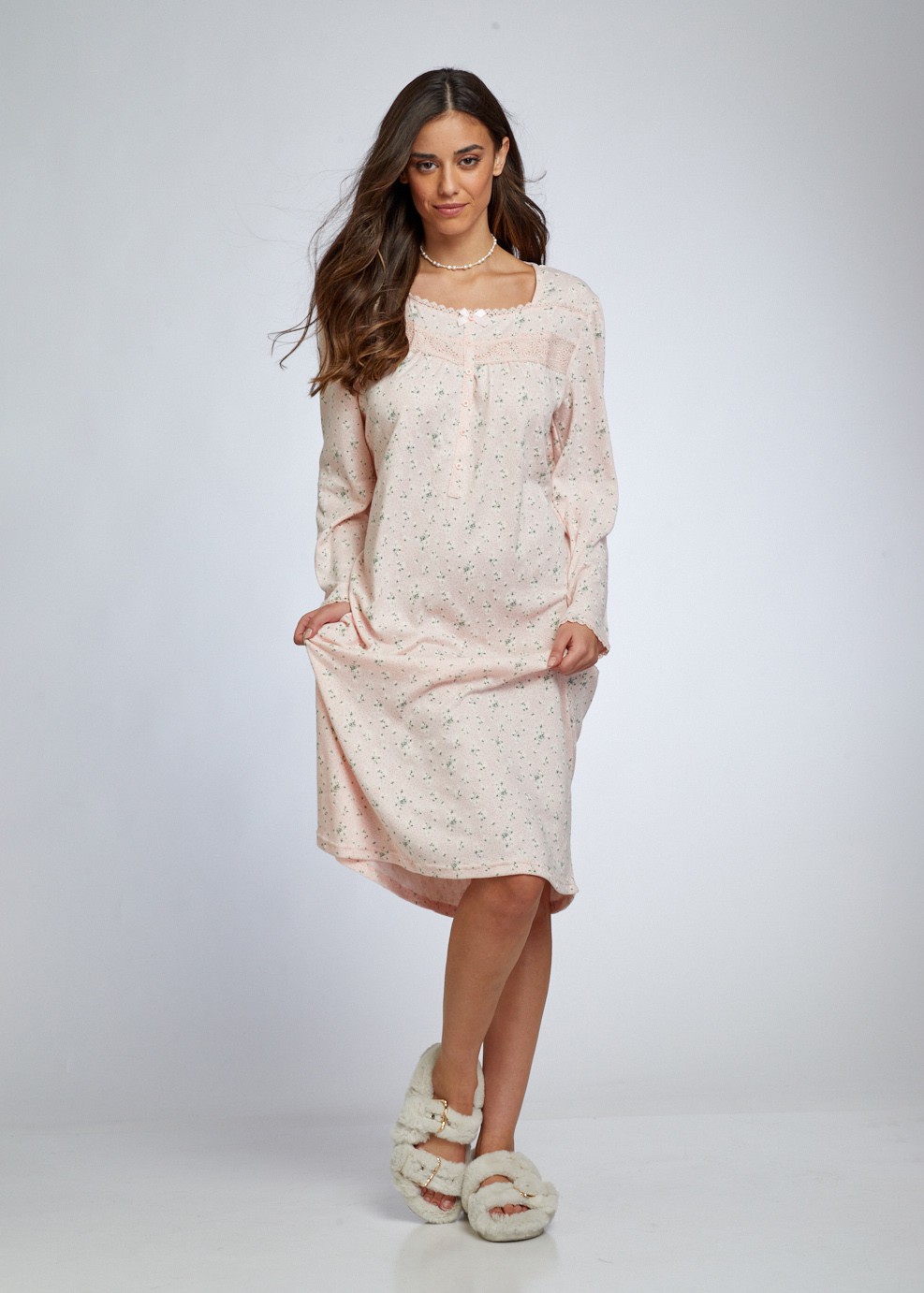 כותונת מקסי בייסיק פרחים (Pajamas)