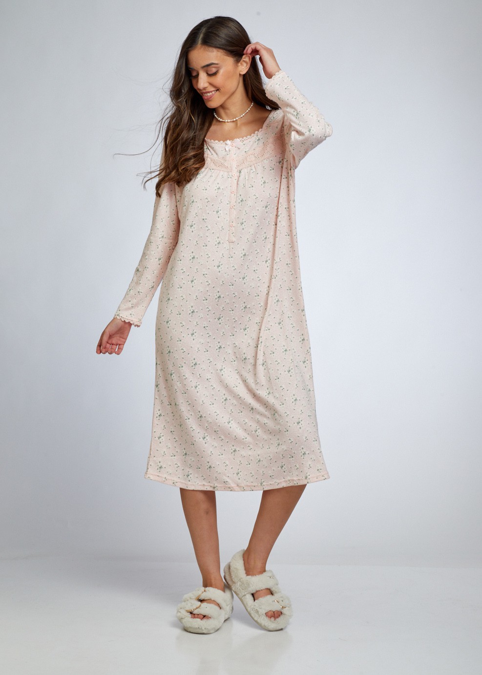 כותונת מקסי בייסיק פרחים (Pajamas)