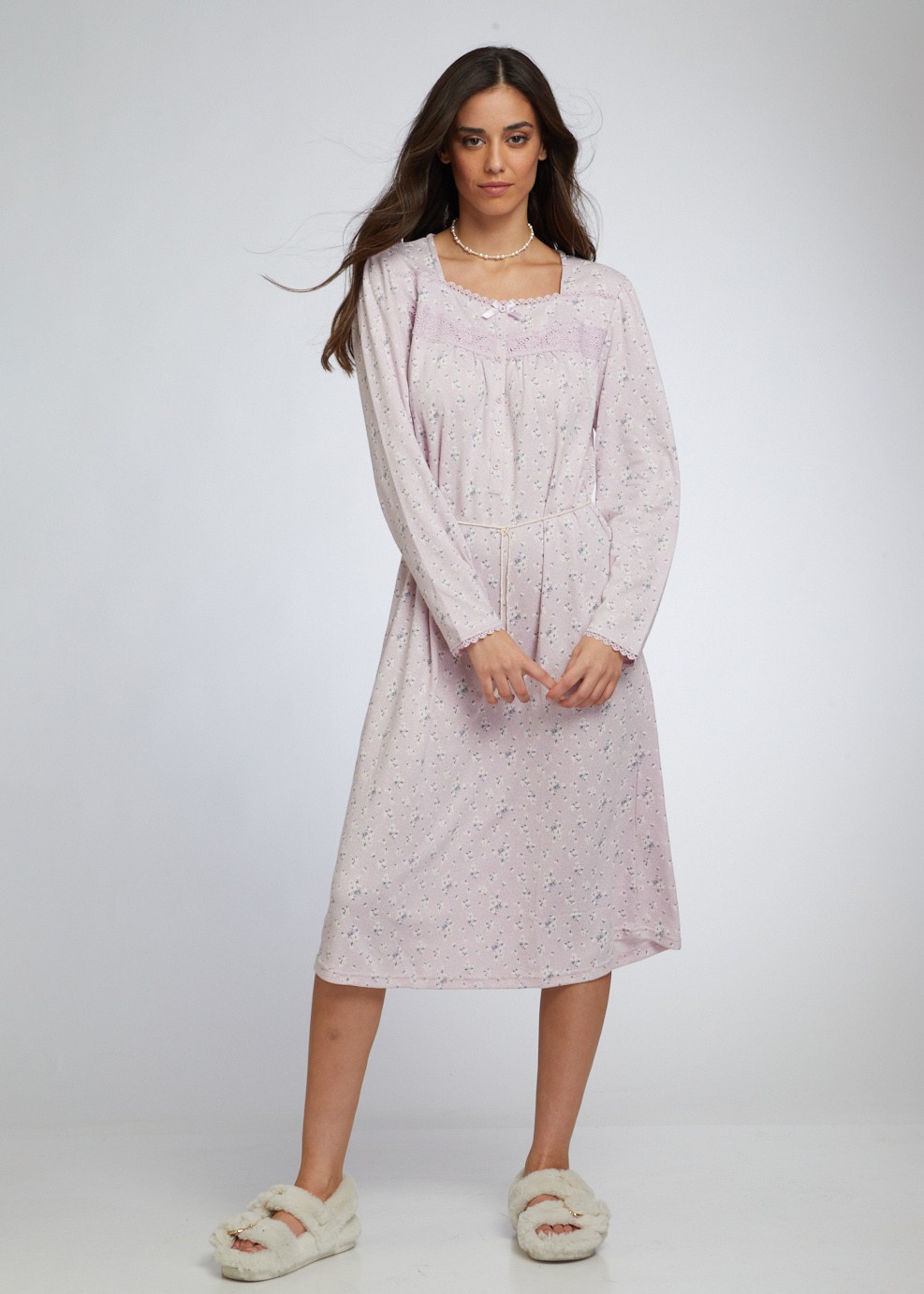 כותונת מקסי בייסיק פרחים (Pajamas)