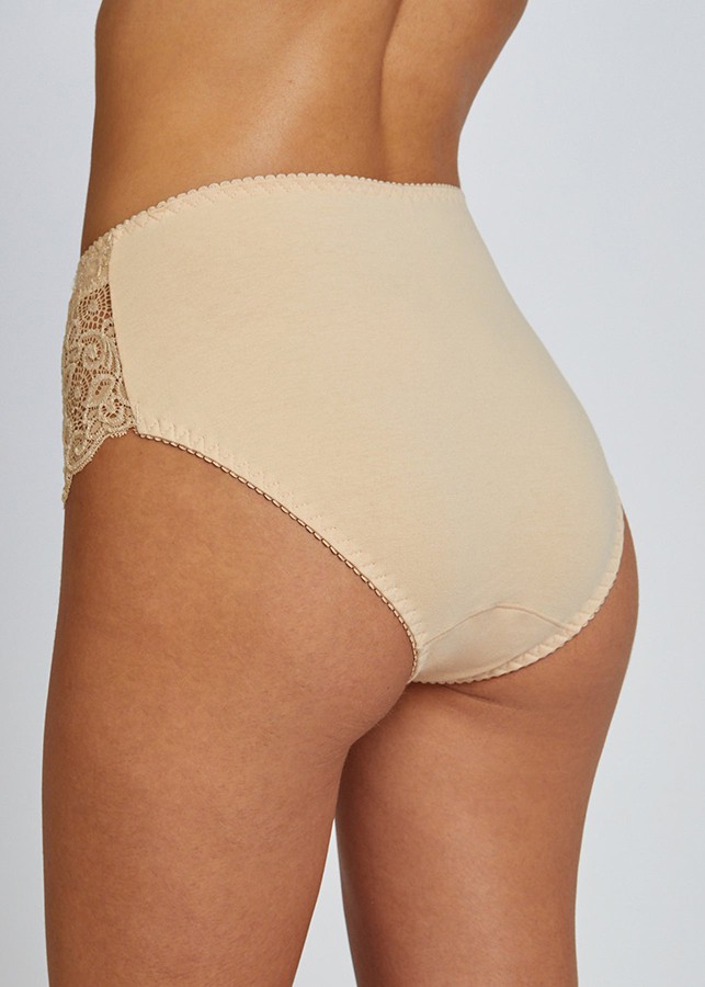 Brief cotton with Lace תחתון כותנה מקסי 