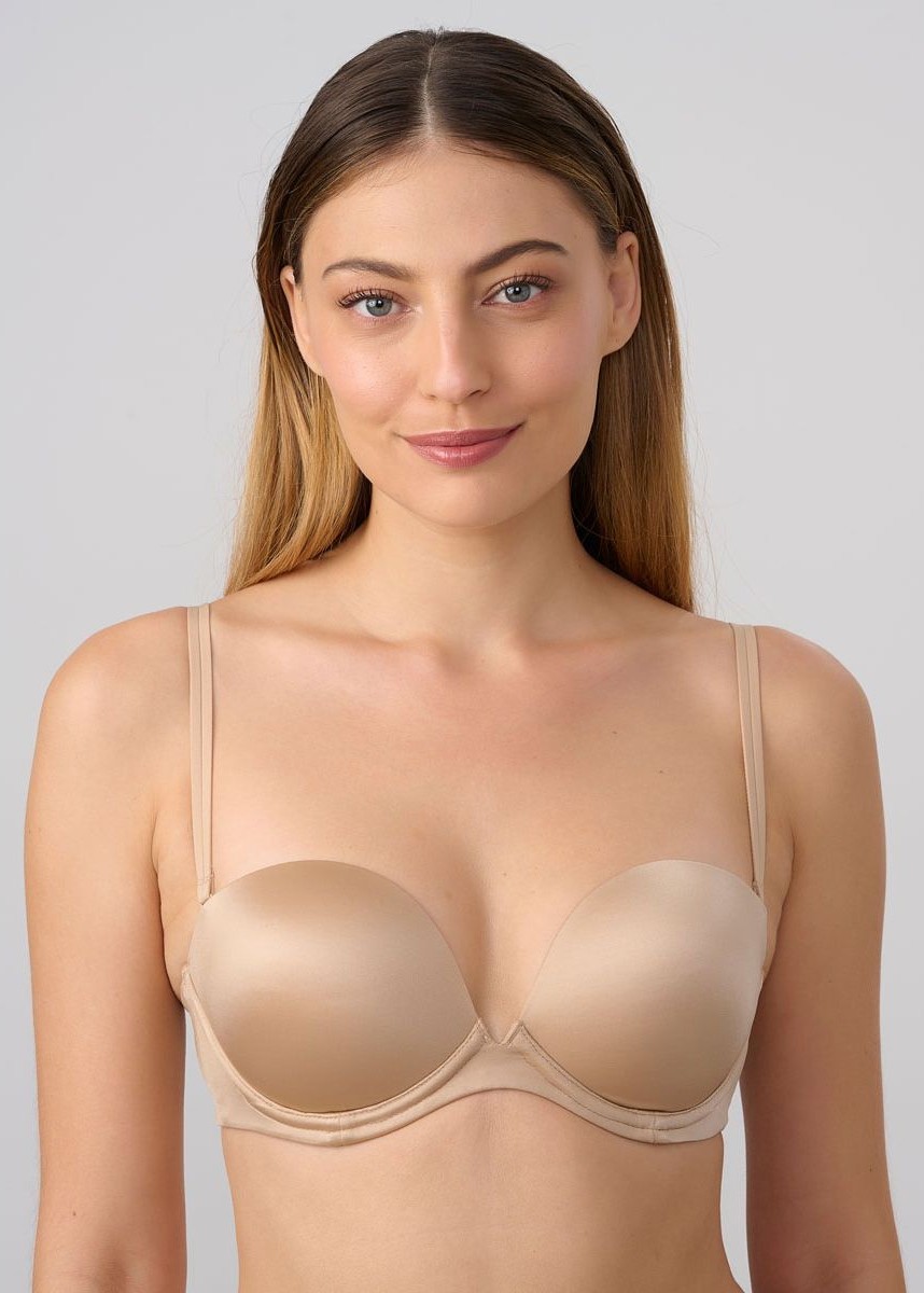 חזיית סטרפלס פוש אפ עם מפתח V עמוק (bras)
