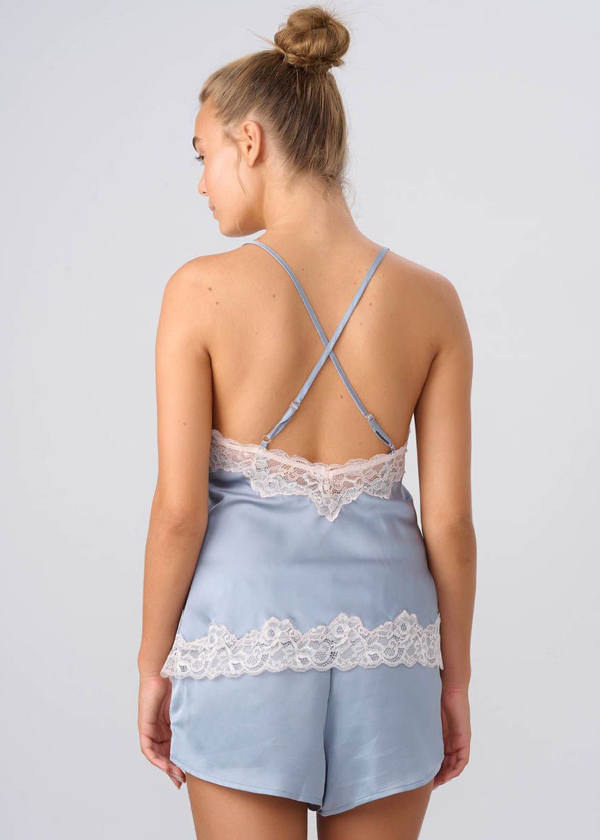 בייבי דול סטן עם תחרה קונטראסט (SexySleepwear)