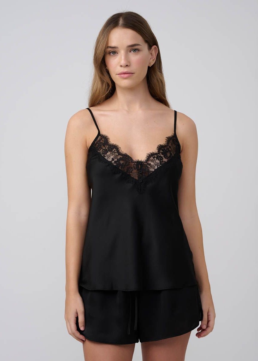 סט בייבי דול סאטן בשילוב תחרת ריסים (SexySleepwear)