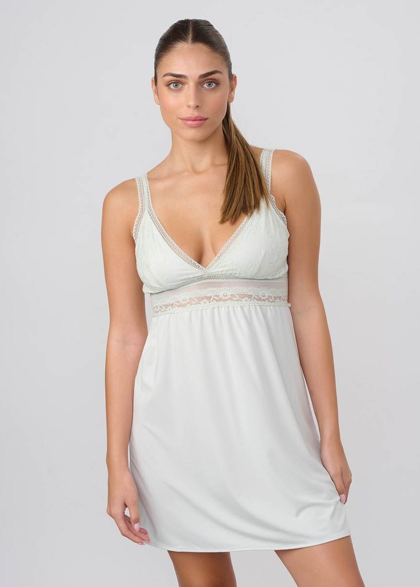 כותונת מיקרופייבר עם תחרה וקאפ נשלף (SexySleepwear)