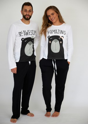 COUPLE SET MR AESOME חליפת פנאי (Pajamas)
