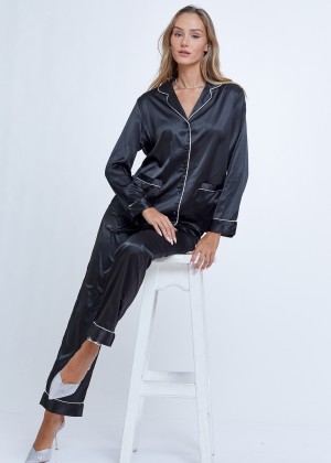 Boyfriend Satin סט פיג'מת סאטן