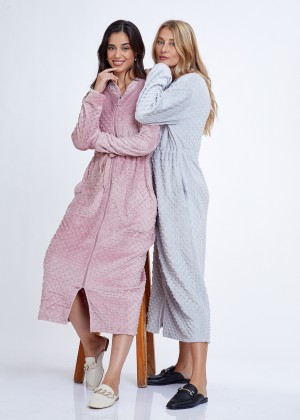 חלוק בית Dots Zipper Fluffy (Pajamas)