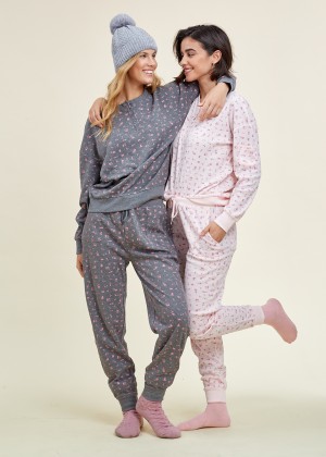 סט פיג`מה פרחונית וואפל (Pajamas)