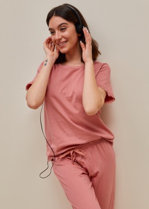 סט פיג'מה 3/4 קלאסית 100% כותנה (Pajamas)