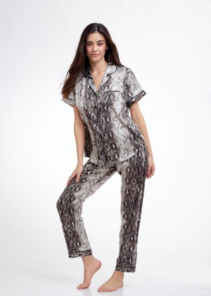 חליפת פנאי מכנס ארוך סאטן (Pajamas)
