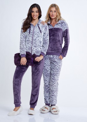 חליפת פנאי פליז מנומרת (Pajamas)