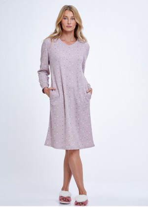 Hearts Waffle Night Dress כותונת 100% כותנה (Pajamas)