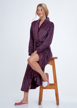 חלוק קטיפה Embossed Velvet Robe (Pajamas)