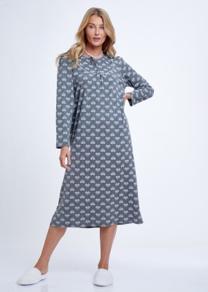 כותונת בהדפס לבבות 100% כותנה (Pajamas)