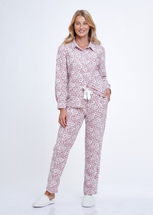 סט פיג'מה מכופתרת בהדפס פרחים (Pajamas)