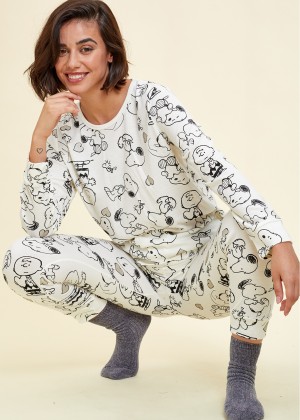 סט פיג`מה סנופי לבבות (Pajamas)