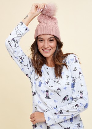 סט פיג`מה סנופי עושה סקי (Pajamas)
