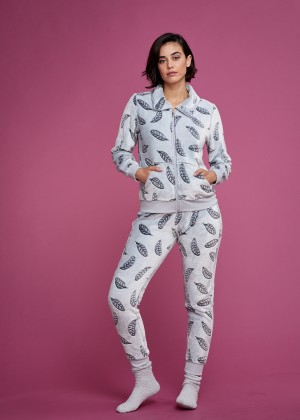 סט פלאפי פרחים עם רוכסן (Pajamas)