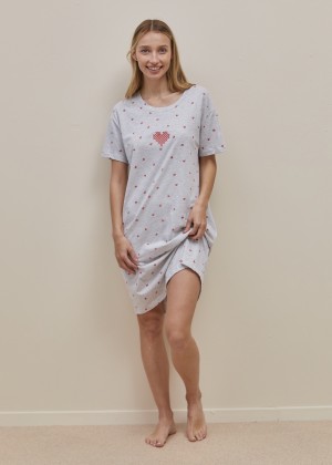 כותונת קצרה לבבות 100% כותנה (Pajamas)