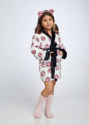 SMILEY GIRLS ROBE חלוק פליז לילדות