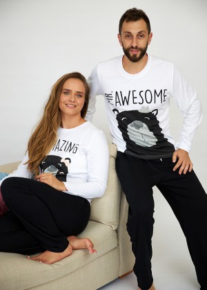 COUPLE SET MR AESOME חליפת פנאי (Pajamas)